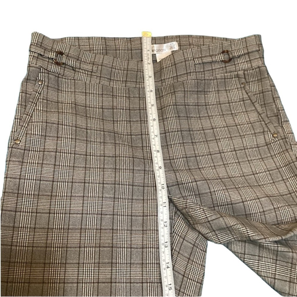 89th + Madison Womens Brown Plaid Bootcut Dress Pants Stretch Size Medium - Picture 5 of 8